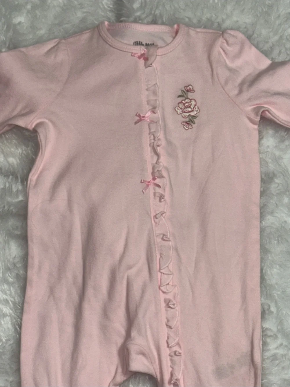 Carter's Light Pink Ruffled Footed One-Piece